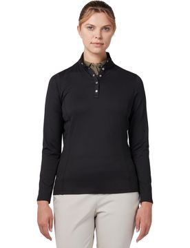 Polo Thermal Fleece Back, Langarm, schwarz l