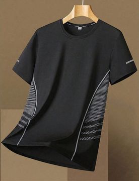Camiseta de secado rápido para mujer, camiseta de seda de hielo de cuello redondo y manga corta, camiseta deportiva de secado rápido y absorción de