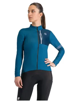Maglia A Maniche Lunghe Supergiara Thermal Teal Blue - Sportful - FashionsVida