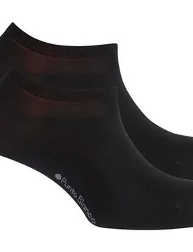 Pack de 2 pares de calcetines en algodón mercerizado de hombre Banana tobilleros lisos en color - Punto Blanco - FashionsVida