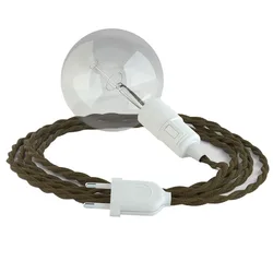 Cables Suspension Luminaire Tc13 5 M Brown / White EU Plug