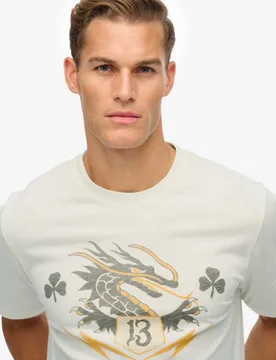 Superdry Herren Locker Geschnittenes Campaign Souvenir T-shirt Cream - Größe: S - 39.99 - FashionsVida