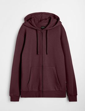Top da jogging con zip e cappuccio - maroon
