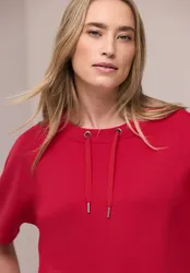Dropped Shoulder Shirt im Silk-Look female Rot