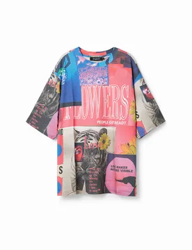 T-shirt oversize collage MATERIAL FINISHES M male - Desigual - FashionsVida