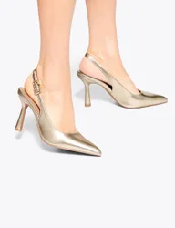 Adina Stiletto Heel Slingback Court Shoes Gold female