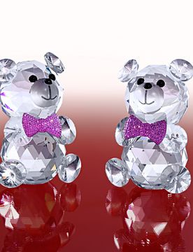 Dekofigur Teddy aus Glas mit Facettenschliff