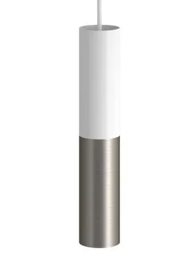 Cables Lampe Suspendue Avec Ampoule Textil Doble Tub-e14 Matte White / Satin Titanium One Size