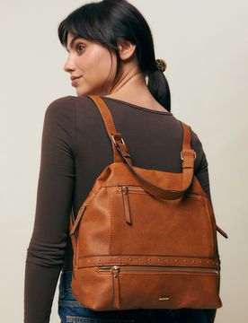 Engri Antidiebstahl-Rucksack mit metallischen Details