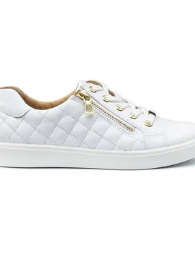 Women's Wide Fit 'Wonder' Quilted Trainers in White Size: 9 - White - Size: 9 - Hotter - FashionsVida