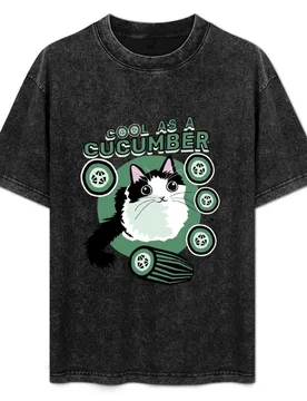 Cool As A Cucumber Tuxedo Cat T-Shirt - Aliexpress - FashionsVida