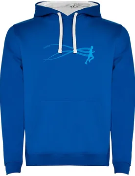 Felpa Con Cappuccio Stella Run Two-colour Royal Blue / White L - Kruskis - FashionsVida