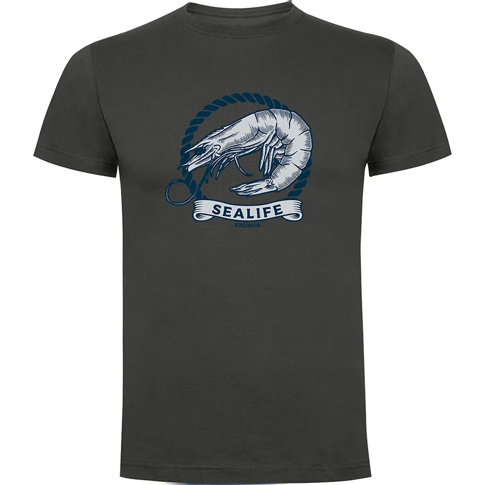 Shrimp Short Sleeve T-shirt Dark Grey L Men - Kruskis - FashionsVida