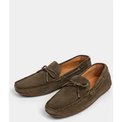 Mocasin tipo driver de hombre con cordones en nobuk