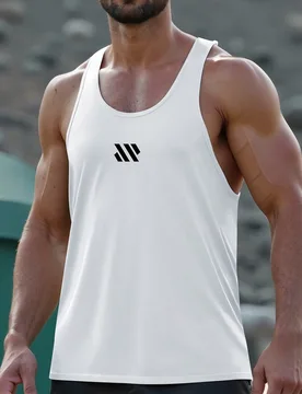 Camiseta de tirantes para hombre con espalda abierta y corte racerback, diseñada para resaltar los músculos de los brazos, ideal para entrenamiento - Shein - FashionsVida