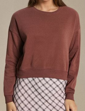 Felpa regular con collo rotondo - marrone scuro