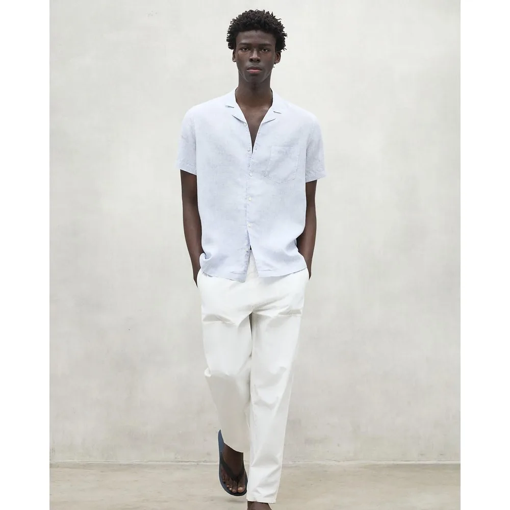 Camisa de hombre sutar de lino de manga corta - Ecoalf - FashionsVida