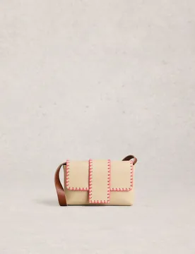 Leather Mini Cross Body Bag White Mix female - White stuff - FashionsVida