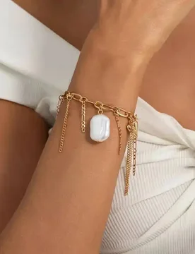 Salircon Fashion Exquisite Imitation Pearl Metal Tassel Bracelet Women Creative Adjustable Charm Bracelet New Hand Jewelry New - Aliexpress - FashionsVida