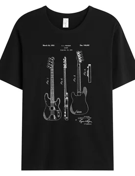 Classic Vintage Patent Print 1953 Bass Guitar Men's T-shirt Cotton Fabric Graphic Holiday Weekend Party Tops Tees Man Clothing - Aliexpress - FashionsVida