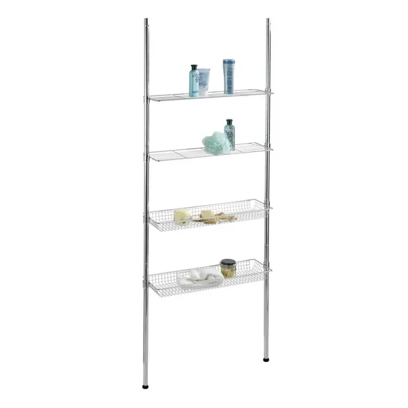 Teleskopregal Ellera mit 2 Ablagen & 2 Körben - WENKO - FashionsVida