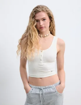Camiseta tank de mujer con botones - Green Coast - FashionsVida