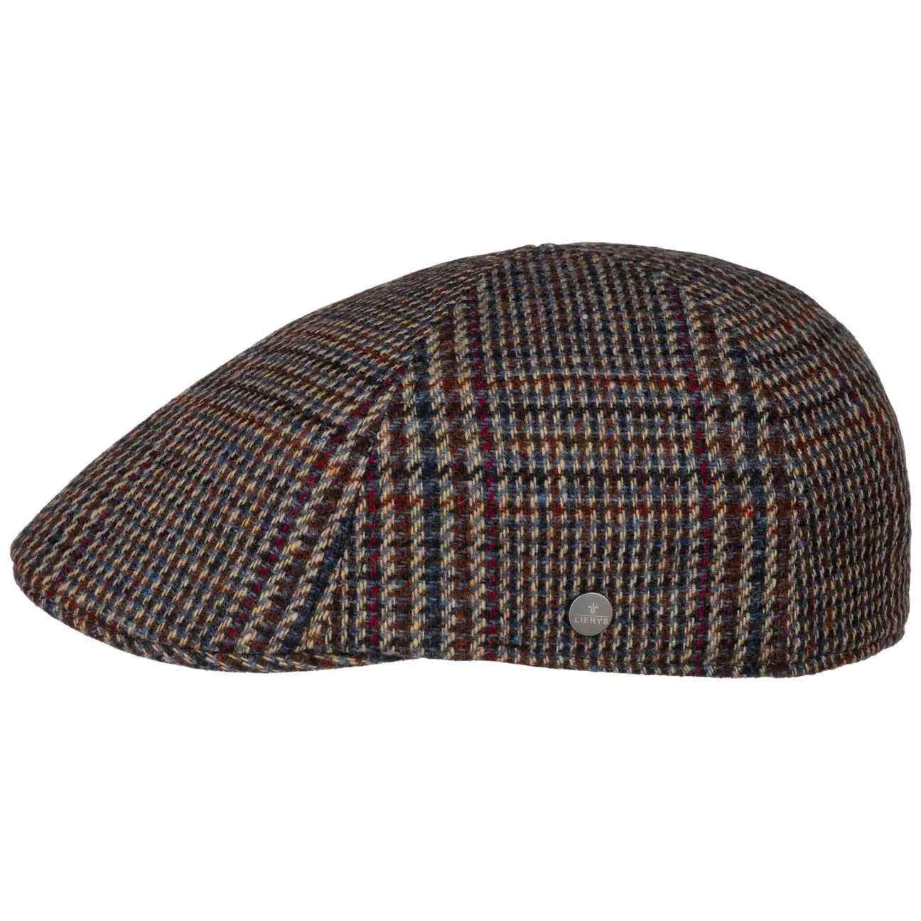 Spickard Wool Glencheck Flat Cap by - navy - Size: XL (60-61 cm) - Lierys - FashionsVida