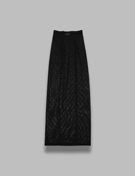 Plumetis moon mesh flock long skirt - Marine Serre - FashionsVida