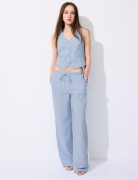 Basic Rustikale Weste Blau S
