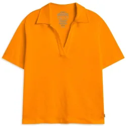 Camiseta de mujer de lino con cuello polo
