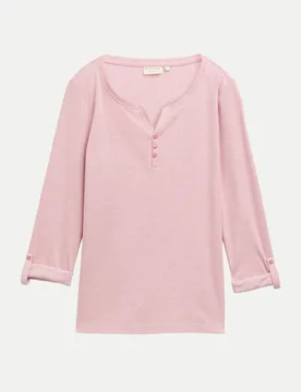 Langarmshirt mit Turn-Up-Funktion Rosa M - Tom Tailor Casual - FashionsVida