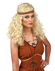 Hippie Damen-Perücke Locken blond - female