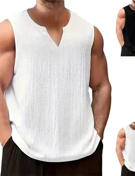 Summer Vest Men's Fitness Casual Slim-fit Sports V-neck Thin Breathable Sleeveless T-shirt - Aliexpress - FashionsVida