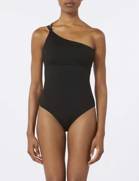 Costume interno Beachwear nero monospalla e dettagli a catena - Max Mara - FashionsVida