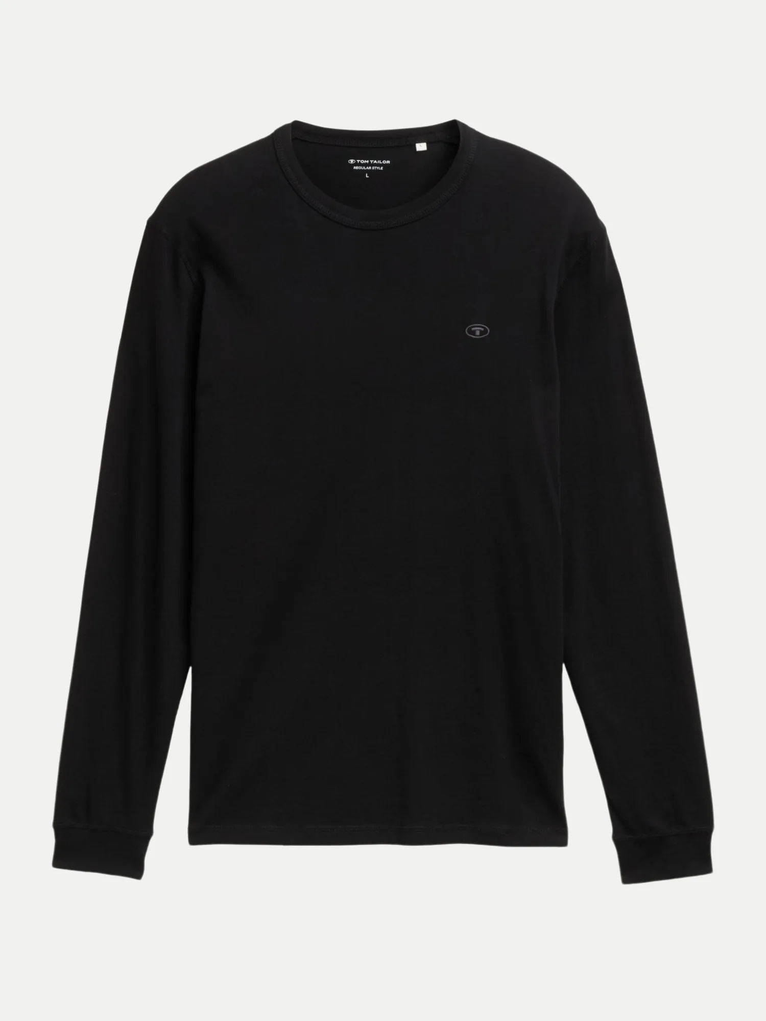 Basic Langarmshirt Schwarz XL - Tom Tailor Casual - FashionsVida