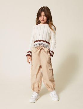 Twinset Pantalon cargo en popeline