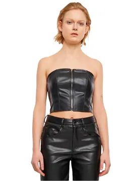 Canotta Synthetic Leather Bandeau Black L