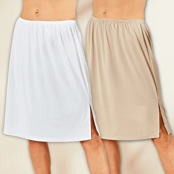 Kühlende Unterröcke weiß + haut 2er-Set - 3Pagen - FashionsVida
