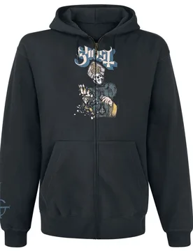 Kapuzenjacke - Papa Of The World On Fire - S bis XL - für Männer - Größe M - schwarz - Lizenziertes Merchandise! - Männer - male - GHOST - FashionsVida