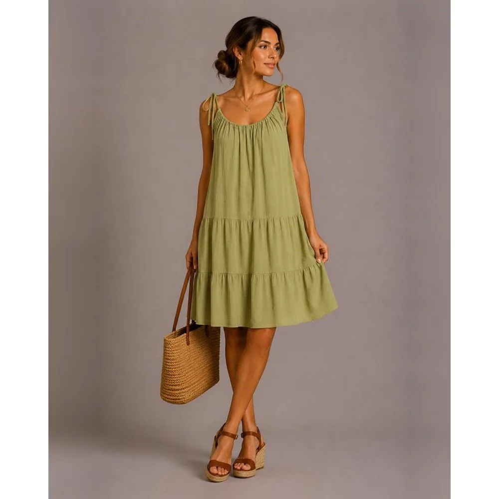 Vestido corto con escote redondo - Vila - FashionsVida