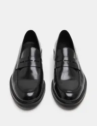 M&S Leather Loafers Black male