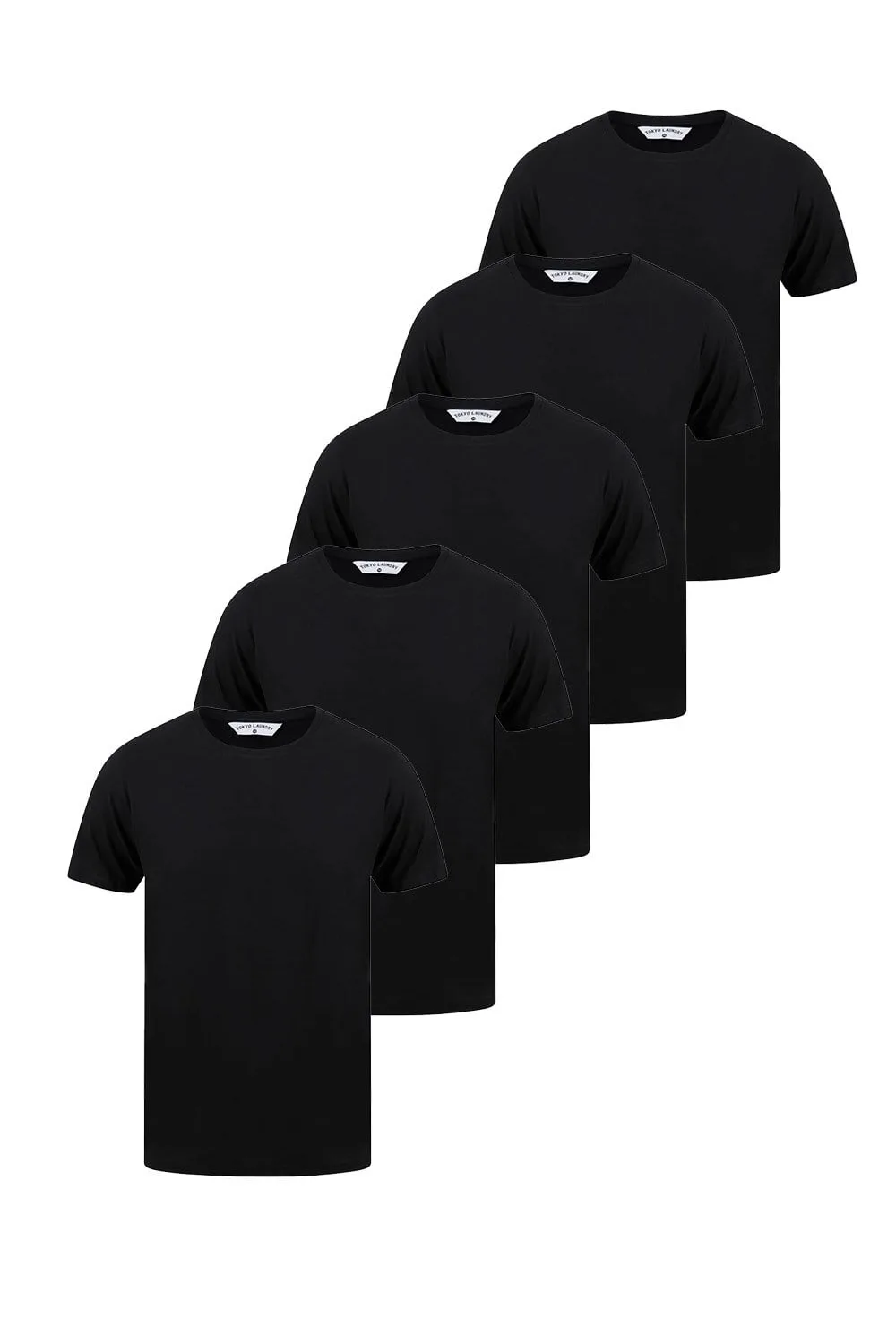 Cotton Mens 5-Pack Short Sleeve T-Shirts - Tokyo Laundry - FashionsVida
