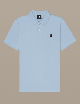 Polo con patch uomo azzurro
