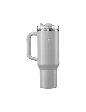 Vaso térmico con pajita 1,2l Gris Jura gris claro - LURCH - FashionsVida