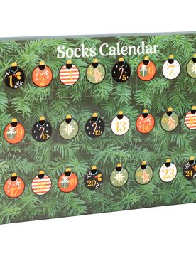 Socken-Adventskalender für Herren, 24-teilig mehrfarbig