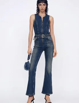 Combinaison ajustée en denim BLUE S female - Desigual - FashionsVida