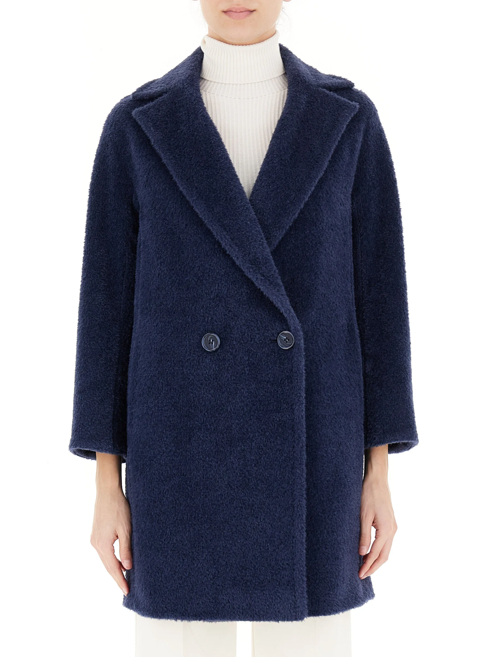 Cappotto misto alpaca BLU 40 - Cinzia Rocca - FashionsVida