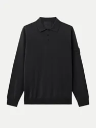 Poloshirt GHOST Langarm Schwarz L