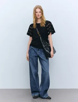 Camiseta de mujer con manga bordada - Tintoretto - FashionsVida