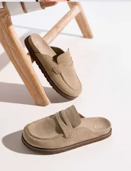 Suede Flat Mules Taupe female